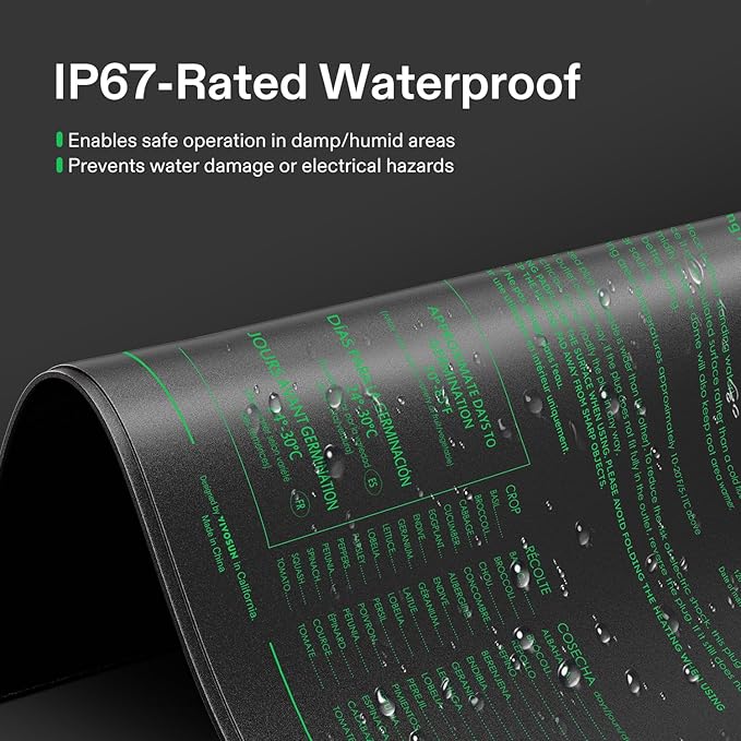VIVOSUN 20x20.75 Seedling Heat Mat with Built-in Temperature Controller UL &amp MET-Certified Waterproof Plant Heating Pad for Germination Hydroponics Brewing Breeding and Greenhouses (Pack of