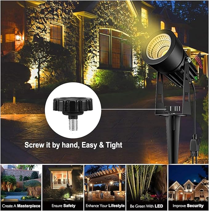 Garden Light Spotlight Power Supply 21m Outdoor Light IP65 Peak Lighting Upward 12V Warm for The Path Fenced Terrace (6n1 can be Linked to 10 Points)