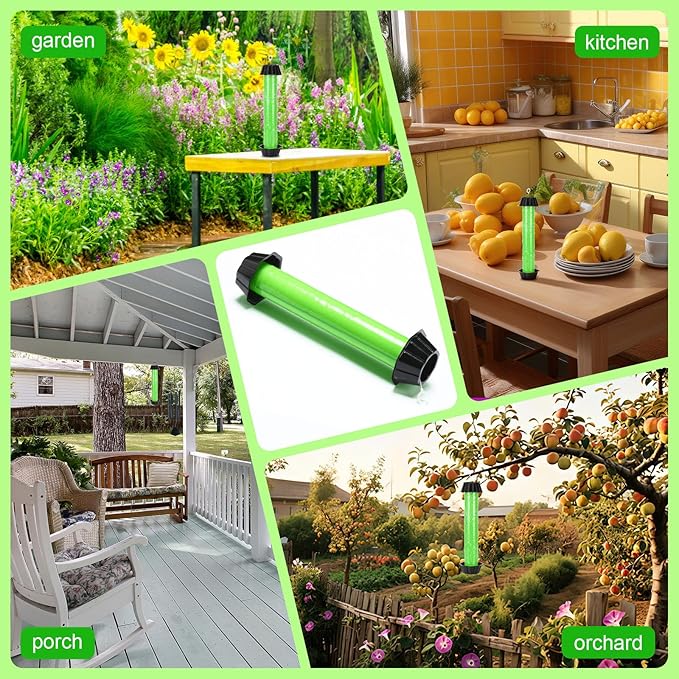 12 Pcs Fly Traps for Indoor Outdoor Hanging Fruit Fly Stick Trap Sticky Mosquito for Home Insect 10 x 2.5 Inches (ClassicGreen and Black)