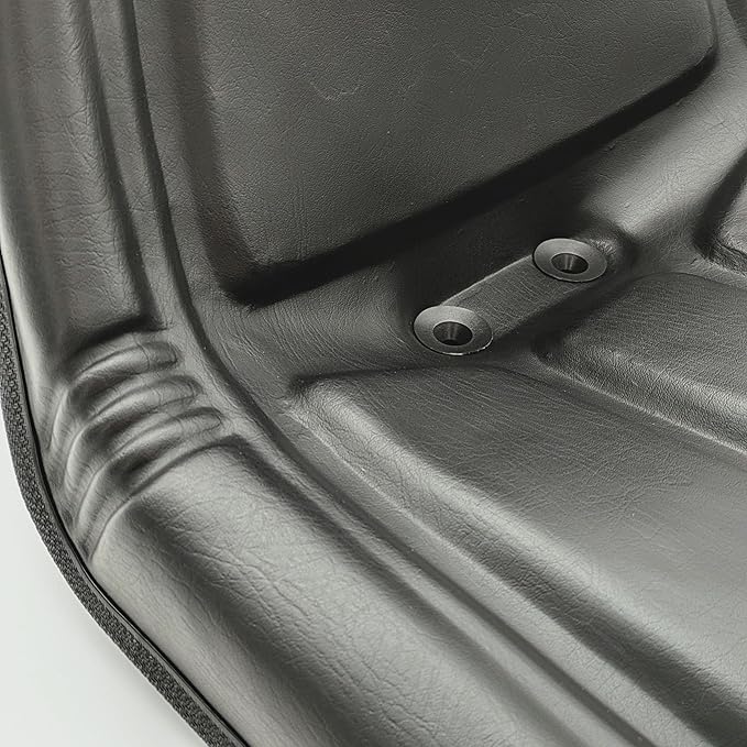 Universal Lawn Mower Tractor &amp Equipment Seat – 1 YEAR WARRANTY – Mid-Back Black Vinyl Drain Holes – Fits Cub Cadet Craftsman Husqvarna Toro MTD Snapper Murray Bad Boy
