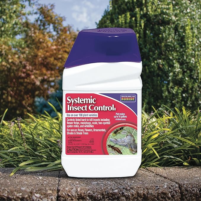 Bonide Systemic Insect Control 16 oz Concentrate Long Lasting Insecticide for Outdoor Gardening Makes 16 Gallons