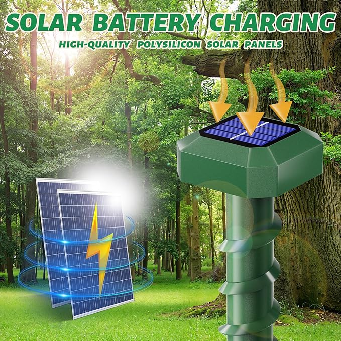 Mole Repellent Solar Powered 6 PackUltrasonic Gopher RepellentIP 65 Waterproof Outdoor Sonic DeterrentEffective Get Rid of Snake Vole Chipmunk Skunk GroundhogFamily &amp Pet Safe