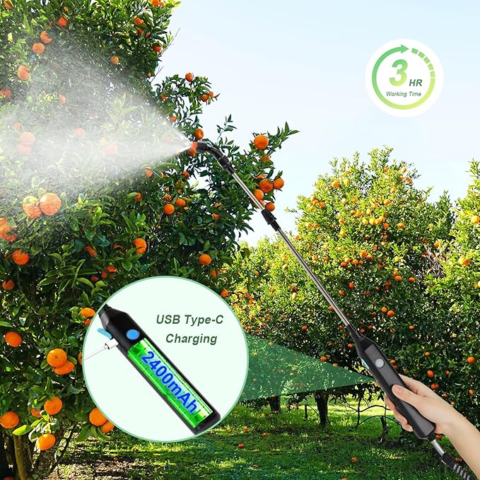 Battery Powered Sprayer 2 Gallon Electric Sprayers in Lawn and Garden Sprayer Pump Sprayer Outdoor Battery Operated Sprayer for Lawn &amp Garden