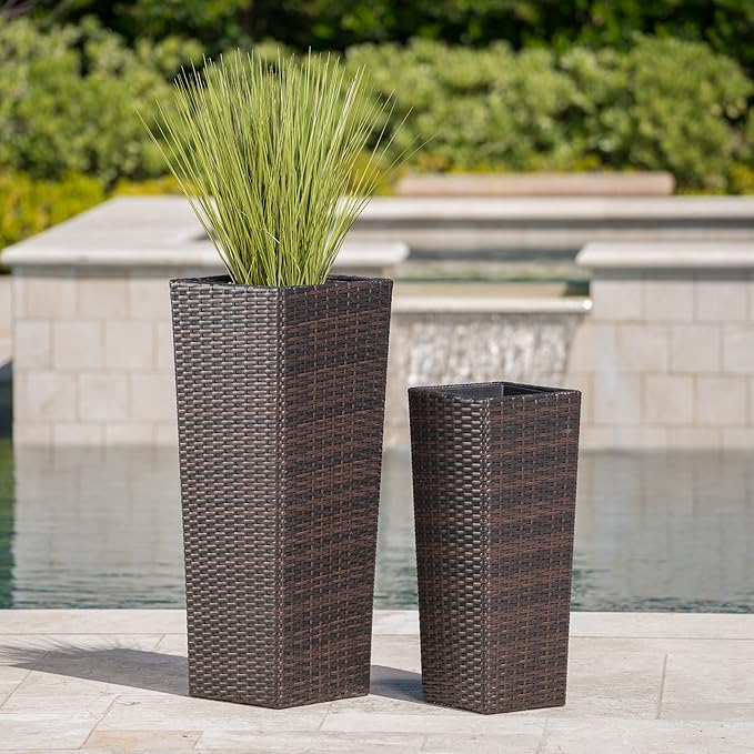 Rattan Flower Pot Brown