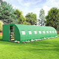 AMERLIFE 30×10 FT Tunnel Greenhouse with Built-in Sprinkler System Walk-in Greenhouse for Backyard Gardening Heavy Duty Galvanized Steel Frame &amp Waterproof PE Cover Green