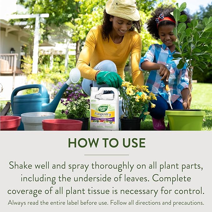 Garden Safe Fungicide 1 Gallon With Neem Oil Extract To Control Black Spot Rust Powdery Mildew Aphids Spider Mites Whiteflies Mites On Flowers Houseplants Fruits And Vegetables 4 Pack