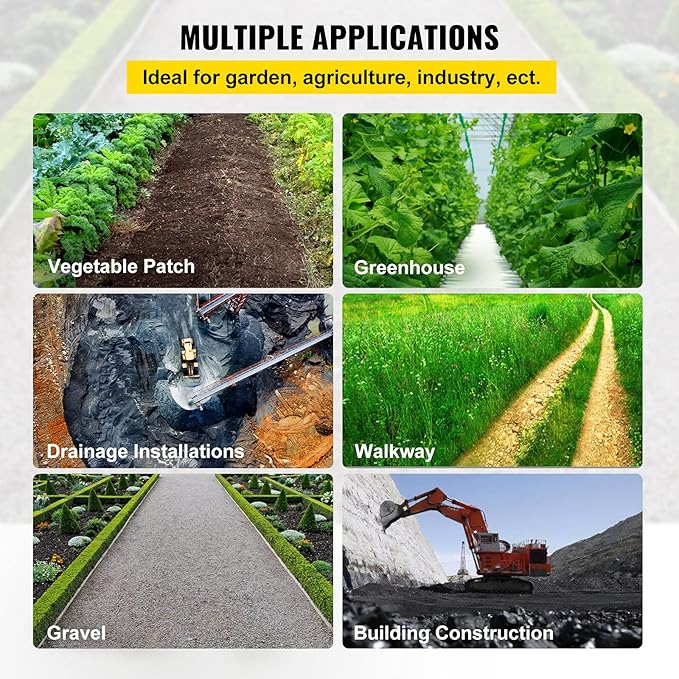 Happybuy 3FTx50FT 5OZ Garden Weed Barrier Landscape Fabric Heavy Duty Weed Control Fabric for Garden Weed Blocker Fabric Geotextile Fabric Under Gravel Driveway Fabric Weed Mat Cloth Ground Cover