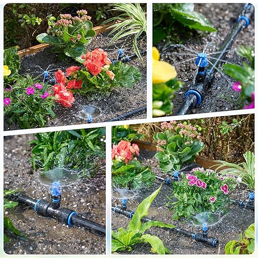 HIRALIY Raised Bed Drip Irrigation Kit Small DIY Garden Grid Watering System Garden Irrigation System for Raised Beds up to 2 x 8FT