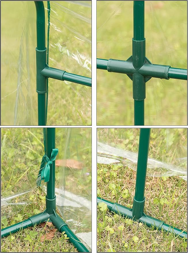 Gardenised Green Outdoor Waterproof Portable Plant Greenhouse with 2 Clear Zippered Windows Medium