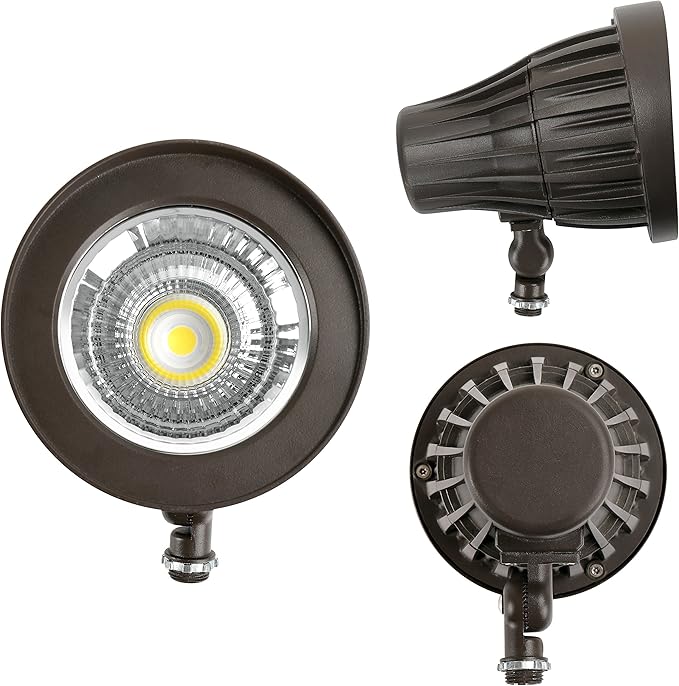 GKOLED Narrow Beam Angle 30Watt Bullet/Round LED Spotlight with Solid Ground Post