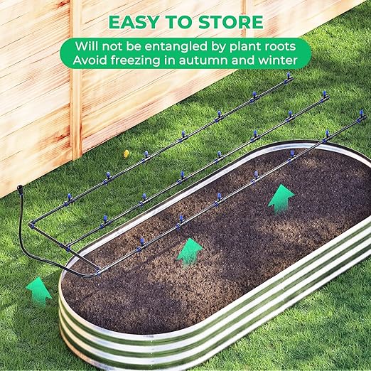 HIRALIY Raised Bed Drip Irrigation Kit Small DIY Garden Grid Watering System Garden Irrigation System for Raised Beds up to 2 x 8FT