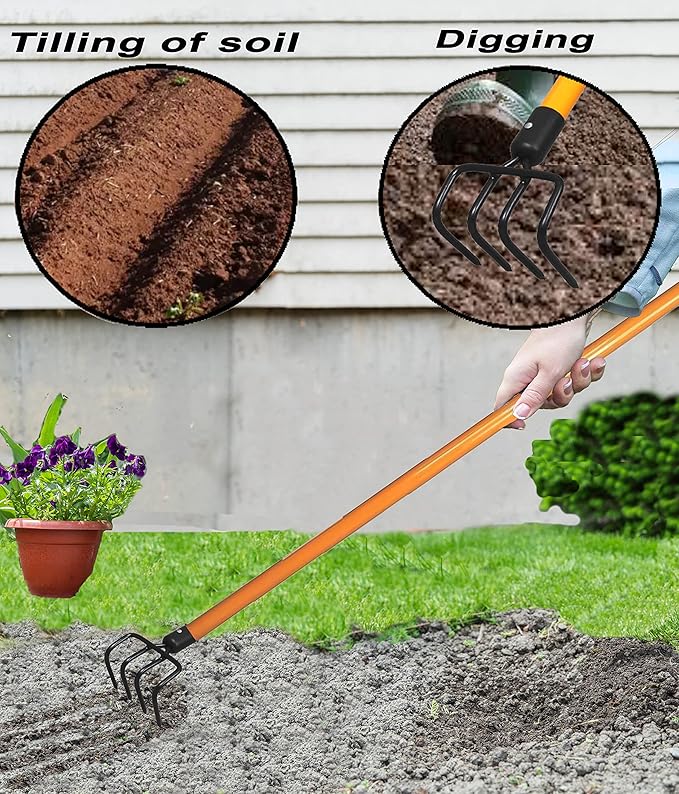 Ashman Garden Cultivator (6 Pack)– Sturdy Hand Tiller/Cultivator – Heavy Duty Blade for Digging Loosening Soil and Weeding – Rubber Grip Handle for a Strong Hold – Rust Resistant.