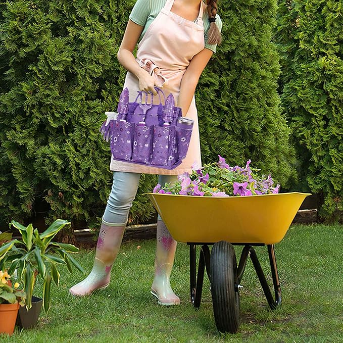 Gardening Gifts for Women Garden Tool Set Heavy Duty Gardening Hand Tools with Garden Tool Bag Purple