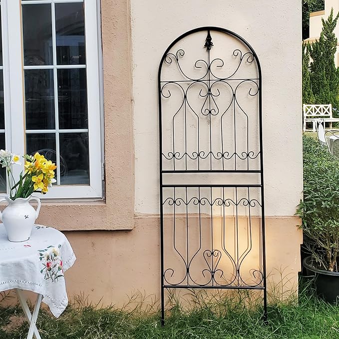 Trellis for Climbing Plants 70.8 H x 24.5 W Metal Premium Quality Material Rust-Resistant Climbing Frame Stylish Garden Addition Outdoor Roses Vine Ivy Clematis Trellises Black 1 Pack