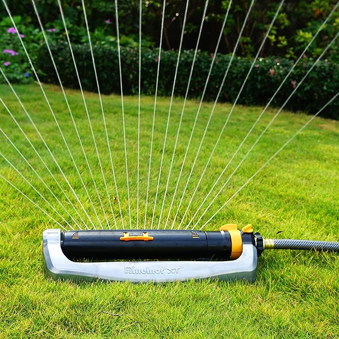 Melnor 65154AMZ XT Turbo Oscillating SprinklerMetal Base4500 sq. ft.Quick Connect Bundle3-Way AdjustableBlackYellow(Pack of 12)