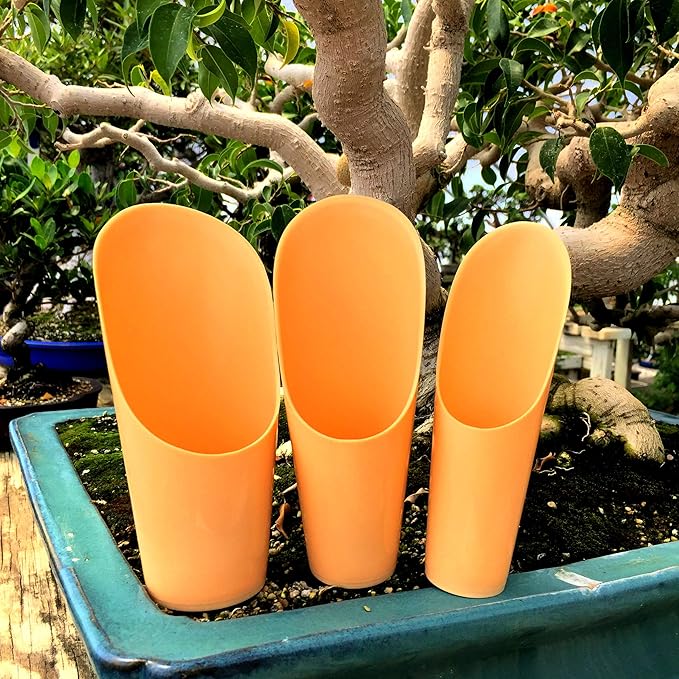 Plastic Soil Scoopers by Tinyroots - Set of 3 Soil Scoop Set Used by Kaikou School of Bonsai Since 1987