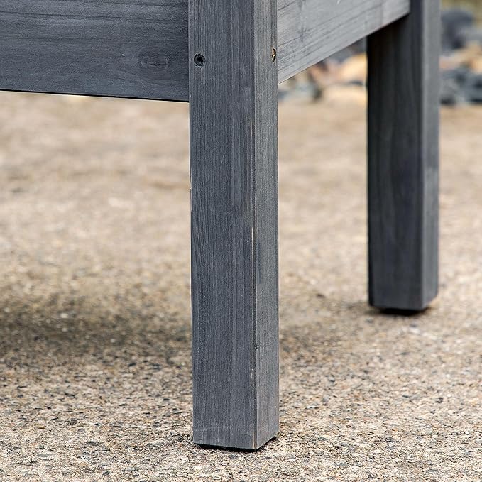 73x18x32 3Tier Raised Wood Garden Planter Durable Finish All-Season Durability Freestanding Grey Heavy-Duty Structure Weather-Resistant