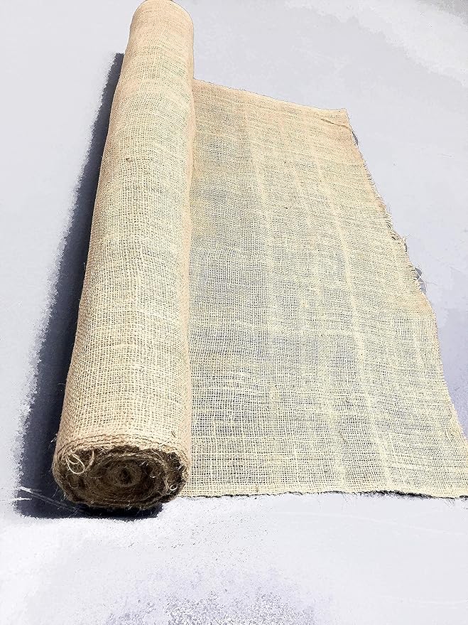 AAYU 36 x 48 feet Jute Burlap Planter Liner | Medium Weight and Weave Jute- Burlap | Biodegradable Garden Fabric | Weed Barrier | Heavy 7oz 36 inch Wide roll