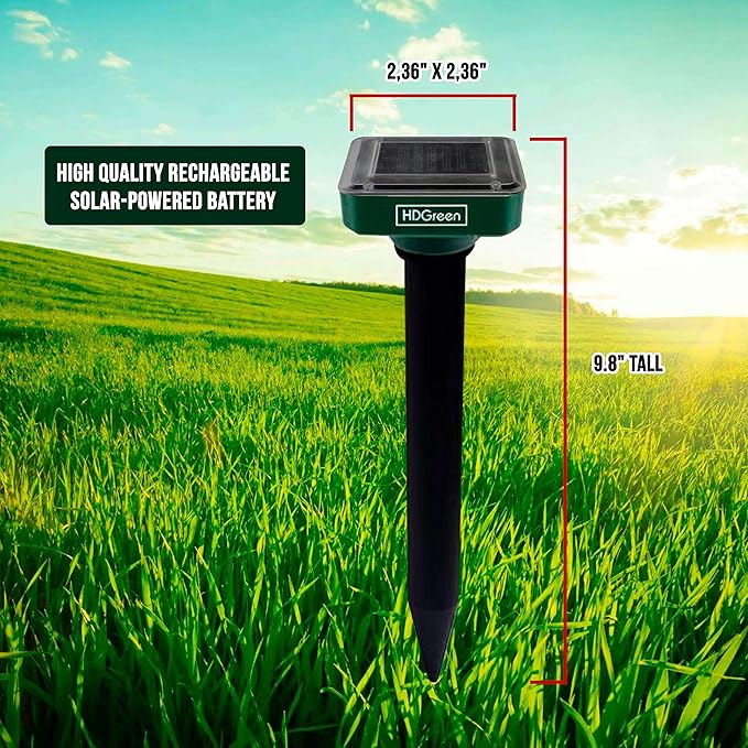 Animal Repellent for Garden - Our 2 Pack Rodent Mole Repellent for Lawns is The Answer for How to Keep Groundhogs Away - Waterproof Pest Repellents to Get Rid of Moles in Your Yard