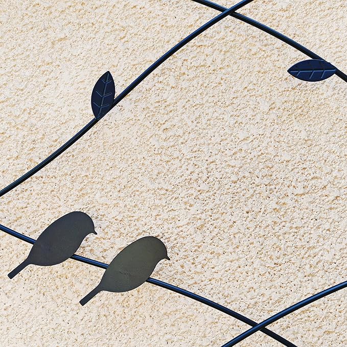 4 Pack Metal GTr86.7 x 19.7 Rustproof for Climbing Plants Outdoor Flower Support Bird Deco Black