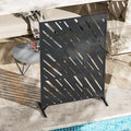 Modern Shade 4x6 FT Metal Privacy Screen with Artistic Modular Designs Decorative Patio Privacy Fence &amp Garden Divider Freestanding Outdoor Metal Fence Panel Weather-Resistant (Slant Linea)
