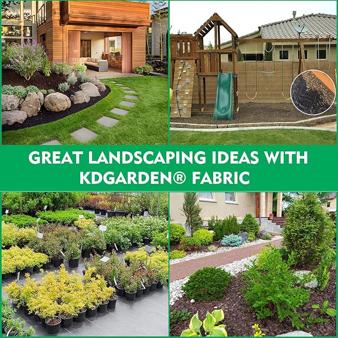 Premium 5oz Pro Weed Barrier Landscape Fabric Ground Cover Heavy Duty Commercial Anti-Weed Gardening Mat 6ft x 300ft Black