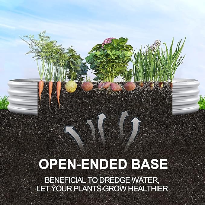Land Guard 2Pcs Galvanized Raised Garden Bed Kit 10×4×1ft Galvanized Planter Raised Garden Boxes Outdoor Oval Large Metal Raised Garden Beds for Vegetables…………