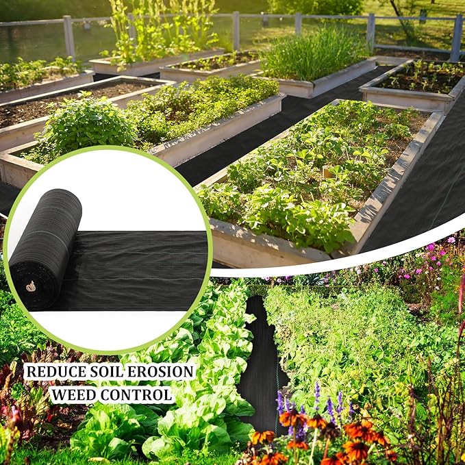 6x500ft Weed Barrier Fabric Heavy Duty 3.2oz Weed Barrier Fabric Easy Setup Woven Landscaping Block Cover Mat for Outdoor Patio Lawn