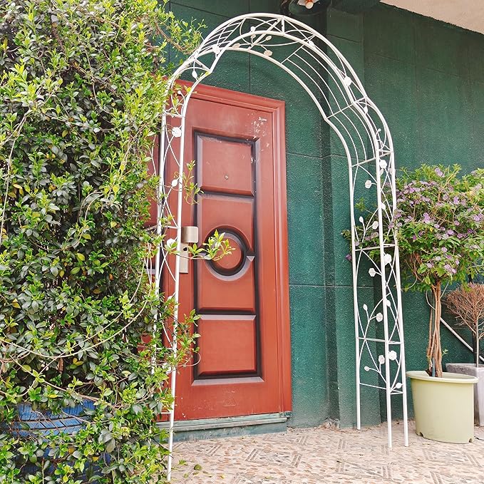 Metal Garden Arch Assemble Freely with 8 Styles GTrClimbing Plants Support Rose Arch Outdoor Arch Wedding Arch Party Events Archway Cream White