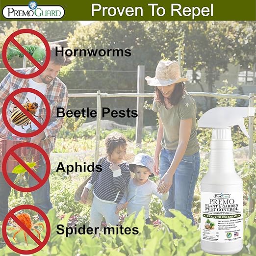 Plant &amp Garden Pest Control by Premo Guard - 32 oz - Insect &amp Disease Control for Organic Gardening - Effective Natural Plant Based Formula for Inside &amp Outside Plants