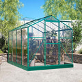 6x8 FT Walk-in Greenhouse Kit with Polycarbonate Panels &amp Aluminum Frame Green Houses for Outside with 2 Vents Greenhouses for Outdoors with Lockable Door Backyard Discovery Greenhouse (Green)