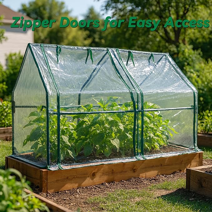 Gardzen Mini Greenhouse Portable Cold Frame Green House Indoor Outdoor Small Greenhouse for Seed Starting &amp Plant Protection 71.7(L) x36.2(W) x42.5(H)