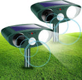 Solar Ultrasonic Animal Repellent Outdoor Cat Repellent Deer Repeller Animal Deterrent Devices for Squirrel Rabbit Raccoon Dog Coyote Rodent Skunk Out of Yard Garden Lawn2 Pack