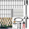 Wire Trellis for Climbing Plants Outdoor 20-Set Wall Wire Trellis Kit with 5/64(2mm) x 98ft Stainless Steel Cable &amp Cutter T316 Espalier System for Fence and Garden DIY Projects