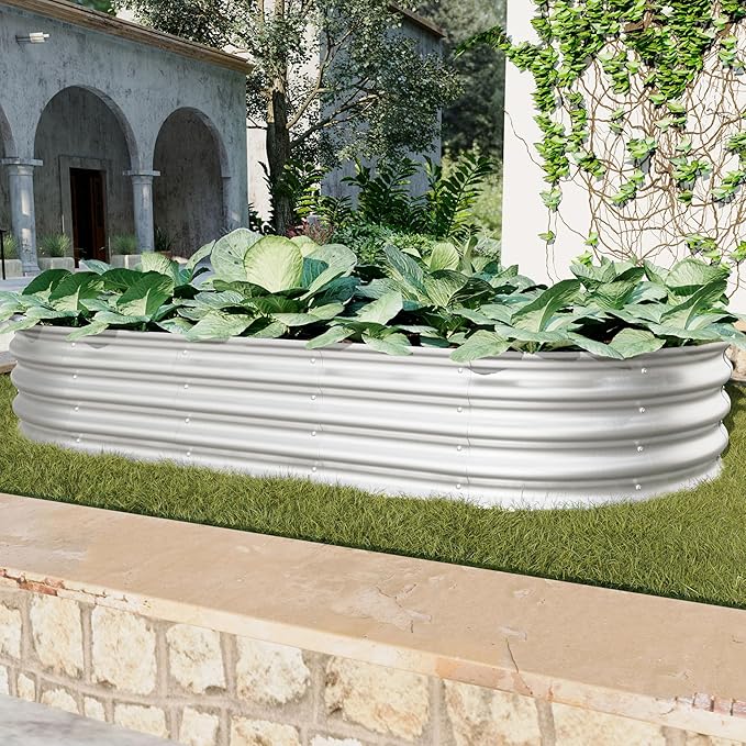 Raised Garden Bed Kit Galvanized Planter Raised Garden Beds for Outdoor for VegetablesFlowers &ampHerbs Heavy Duty Rust-Resistant (2 6x3x1FT)