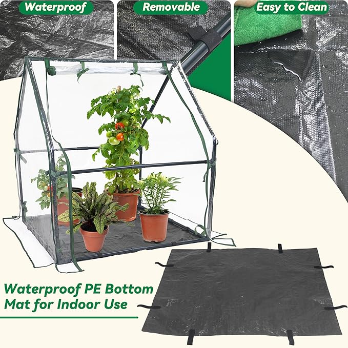 Gardzen Mini Greenhouse Indoor with Waterproof Bottom Heavy Duty Portable Green House for Outdoor Ideal for Seed Starting Germination and Weather Protection 36.2(L) x 36.2(W) x 42.5(H)