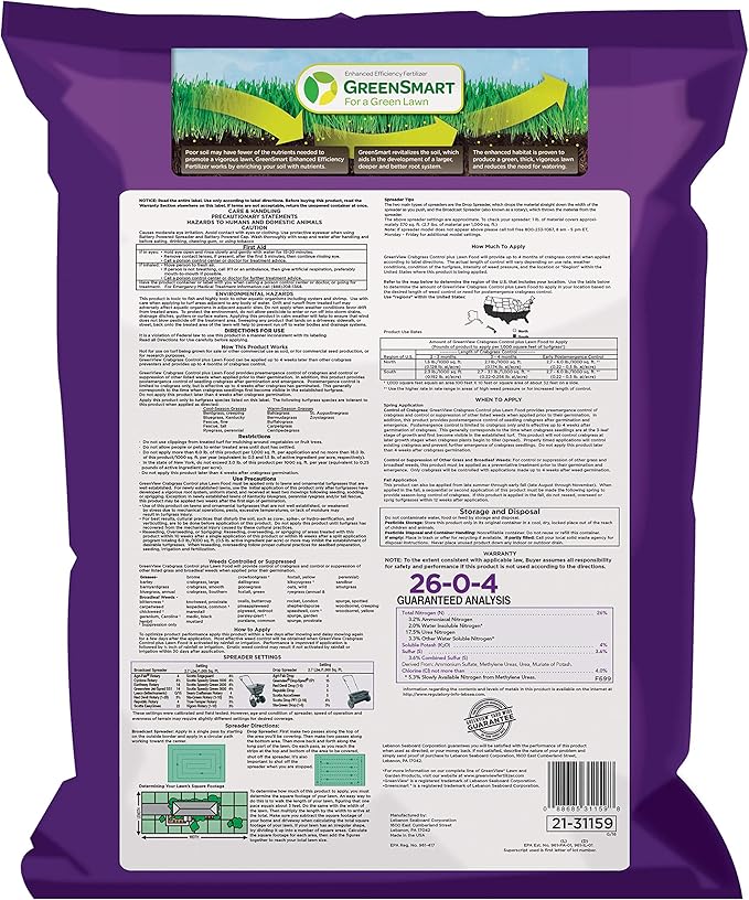 GreenView Crabgrass Control Plus Lawn Food - 13.5 lb. Bag - Covers 5000 sq. ft