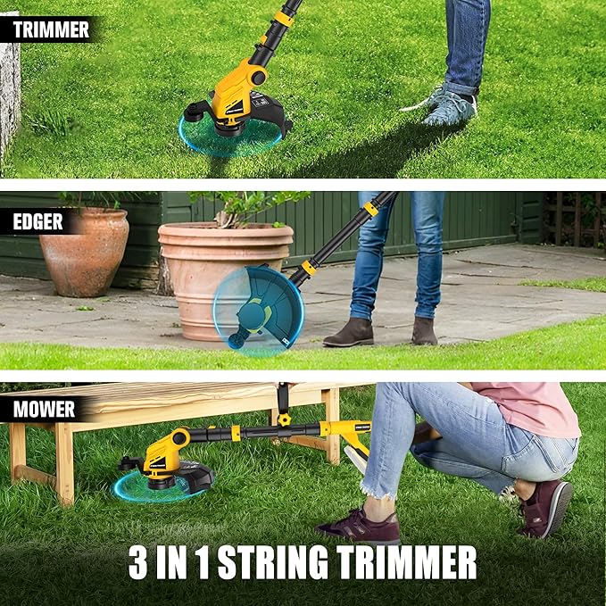 Cordless Weed Eater and Leaf Blower Combo Compatible with Dewalt 20V Max Battery(Battery Not Included) 12 Inch Weed Trimmer/String Trimmer with Auto-Feed Lightweight 20V Leaf Blower Cordless