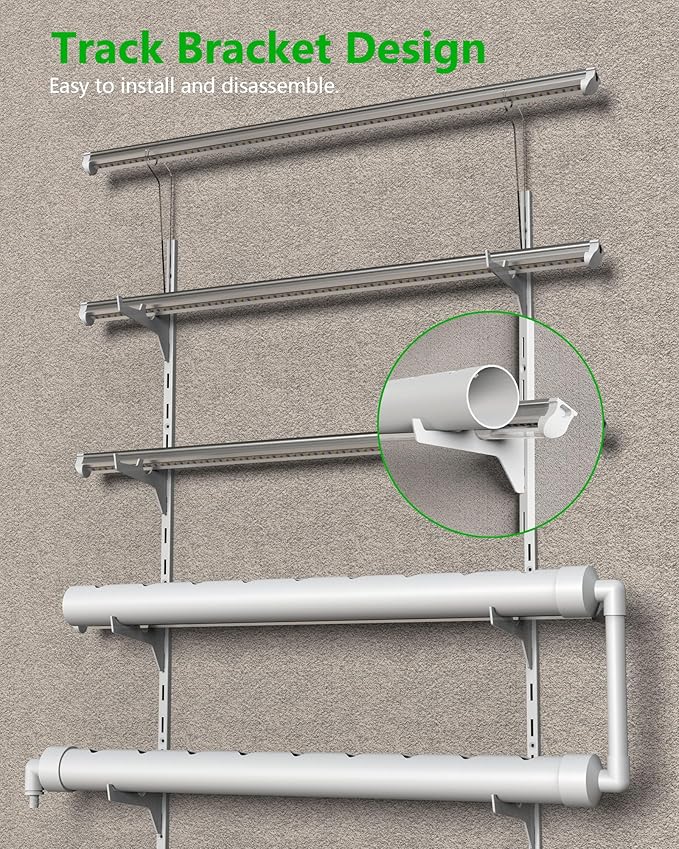 NFT Hydroponics Growing System36 Pods Wall-Mounted Indoor GardenFull Spectrum Grow Lights and Powerful Water Recycling SystemOpaque PVC-U Hydroponic PipesSuitable for Leafy Greens