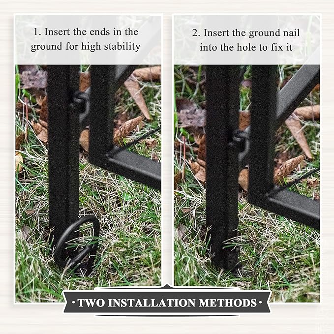85 Garden Arch Arbor Metal Arch Trellis with Gate Garden Archway for Climbing Vines Wedding Ceremony Decoration Black