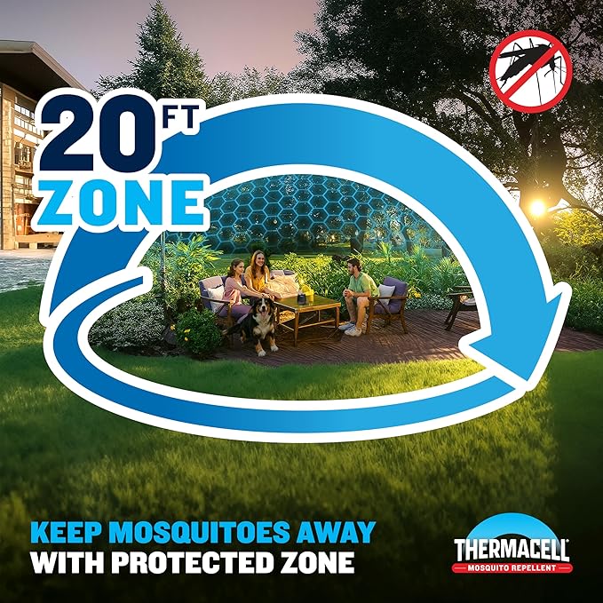 Thermacell Rechargeable Mosquito Repeller Refills Advanced Repellent Formula Provides 20 Foot Protection Zone Compatible with Thermacell E-Series &amp Radius Only No DEET Spray or Flame