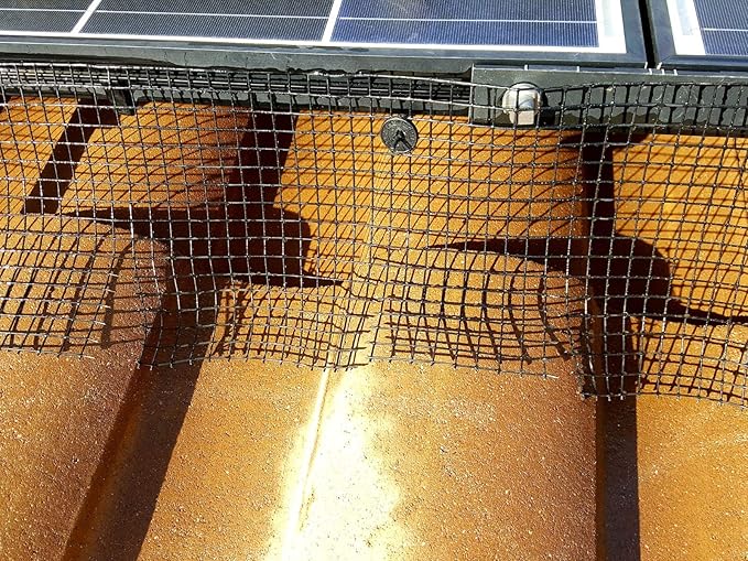 Bird Barrier Wire Mesh Screen for Solar Panel Protection 50’ X 8” X 1/2” Black PVC Coated Protect Your Solar Panels - Fastener Clips Sold Separately
