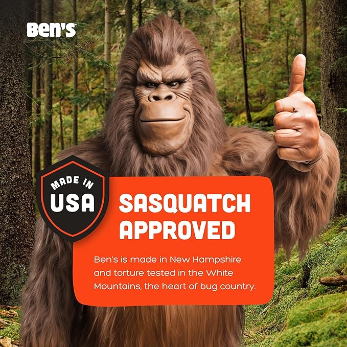 Ben's InvisiNet Xtra with Insect Shield - Comfortable Bug-Repelling Net with Permethrin &amp Drop Neck Design - High-Visibility Head Net with Pull String Sack