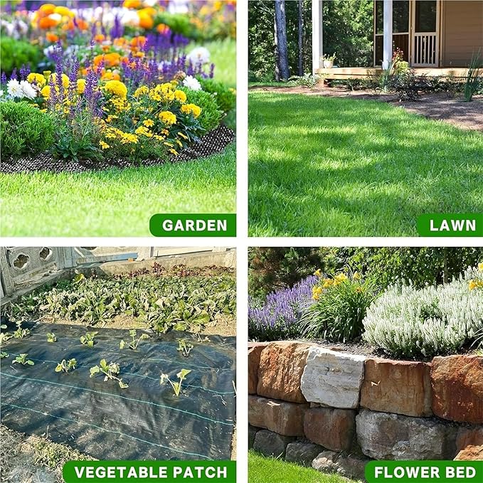 Weed Barrier Fabric Anti-Weed Mesh Geotextile Agricultural Mulch Cloth Greenhouse Weeding Mat Water Permeable(0.6Mx5M)