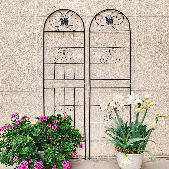 4 Pack Metal Garden Trellis for Climbing Plants Outdoor 71 x 19.7 Climbing Plant Support Rose Garden Vines Flower Vegetable Trellis for Patio Backyard