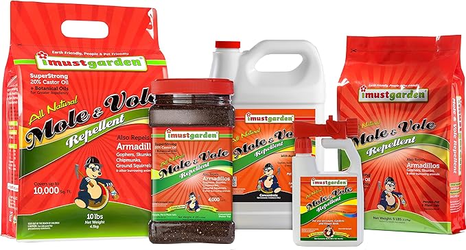 I Must Garden Mole &amp Vole Repellent Hose End Concentrate: Professional Strength – Twice The Coverage – All Natural Ingredients – 32oz
