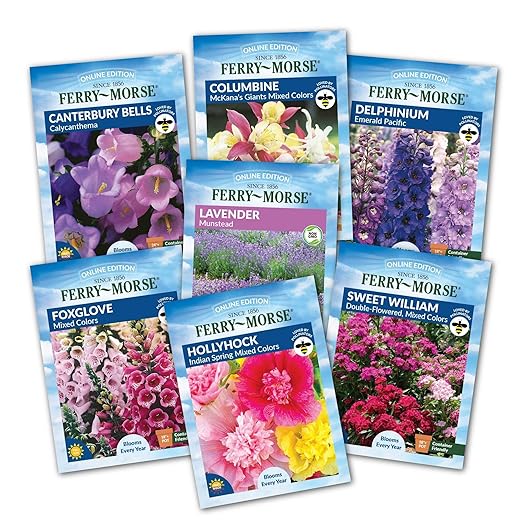 SUPERthrive Organic 4-4-4 All-Purpose Fertilizer Solid Granular and Ferry-Morse English Cottage Perennial Garden Seed Variety Pack