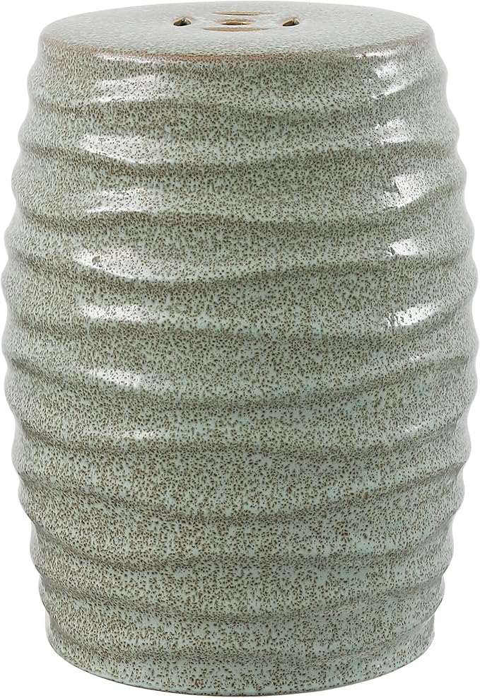 Safavieh ACS4575A Home Kita White Ceramic 19-inch Indoor/Outdoor Side Table Garden Stool