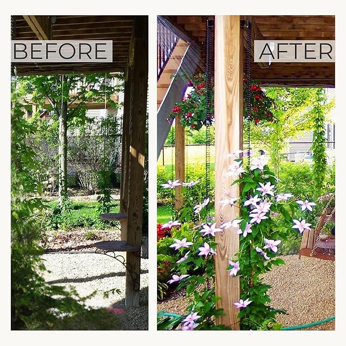 Deck Post Trellis for Posts and Columns 108 in x 4 in Narrow Climbing Plant Support HDPE Mesh Vine Trellis for Clematis and Vines Scroll Trellis 2-Pack