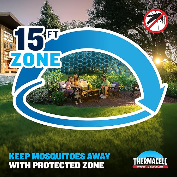 Thermacell Patio Shield Mosquito Repeller Highly Effective Mosquito Repellent for Patio No Candles or Flames DEET-Free Scent-Free Bug Spray Alternative Includes 12-Hour Refill